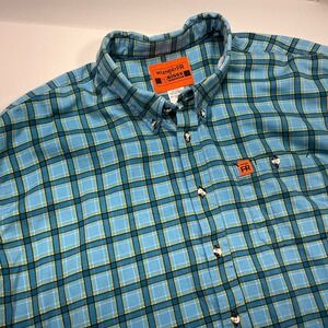 Wrangler FR Riggs Workwear Flame Resistant Plaid Button Down Shirt 3X BIG